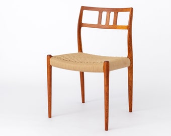 Suite de 4 chaises Niels Moller, modèle 79, vintage années 1960, teck, Danoise