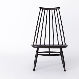 Sillón Mademoiselle de Ilmari Tapiovaara, años 60, abedul lacado en negro