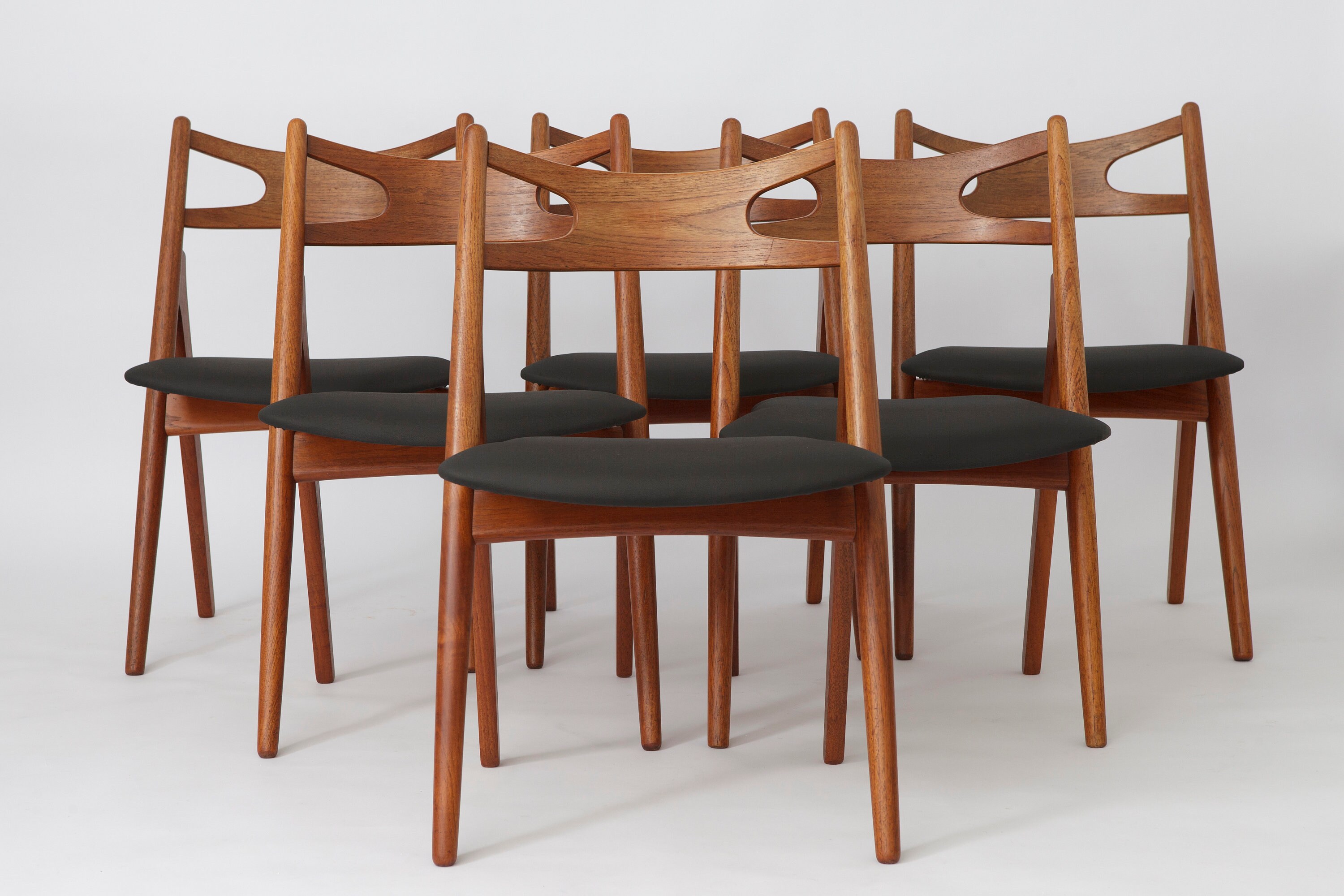 6 Chaises Hans Wegner Ch29 Vintage Danois Années 1950