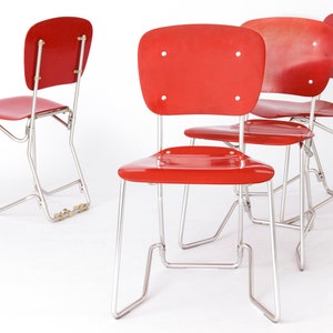 Set of 4 Vintage Armin Wirth Aluflex Stacking Chairs | 1950s German Design by Ph. Zieringer KG