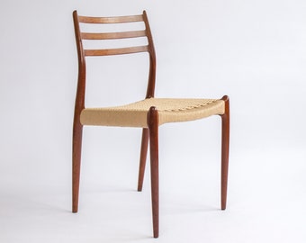 1 of 4 Niels Møller Model 78 Chair – Danish Teak Dining Chair, Mid-Century Modern Design, 1960s, Newly Woven Danish Cord