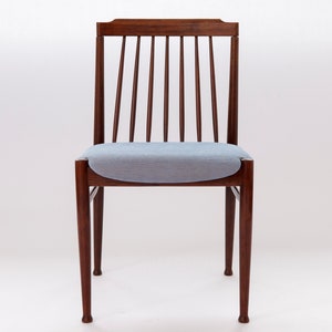 Vintage Mid-Century Desk/Dining Chair | Danish Design | Rosewood Frame & Blue Upholstery | 1960s-1970s | Worldwide Shipping