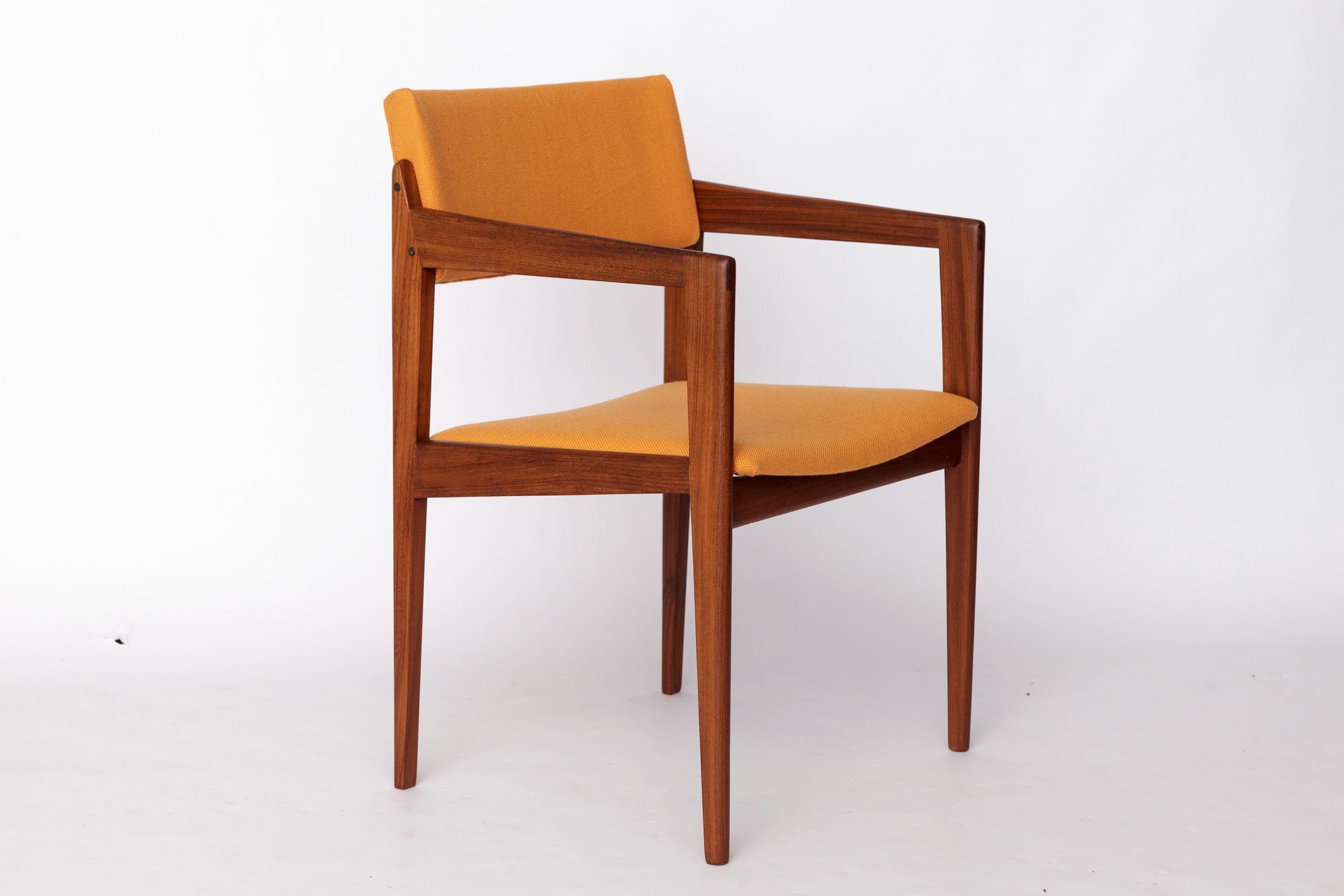 Vintage Thonet Armchair, 1970s–1980s, Teak Wood Frame, Peach