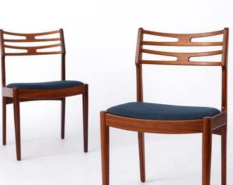 Pair of Vintage Teak Chairs by Johannes Andersen for Vamo (1960s) – Model 101, Restored & Reupholstered