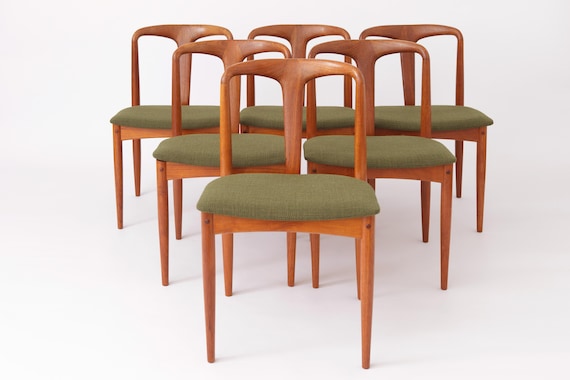 Set of 6 Johannes Andersen Juliane Chairs – Danish Teak Dining