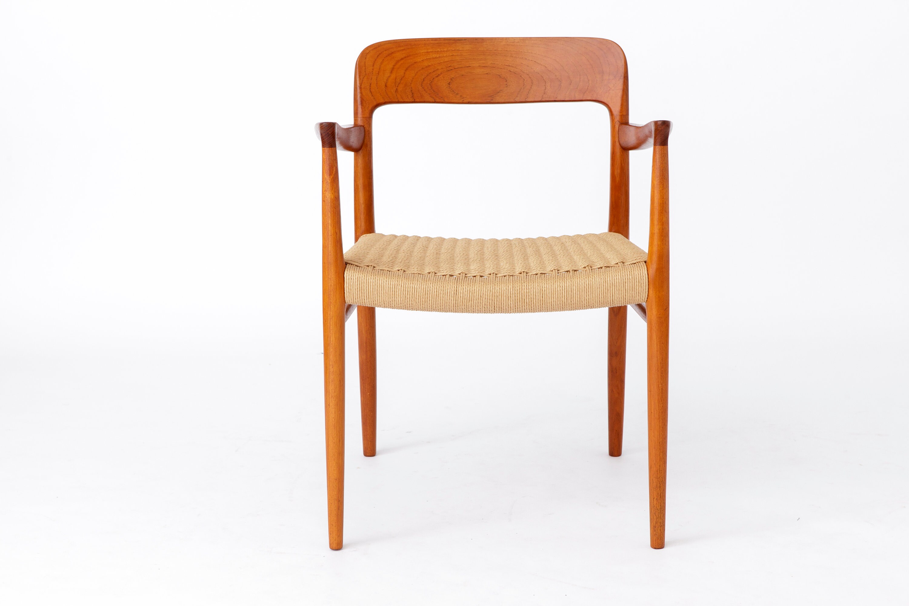 Two 1960s Danish Arne Hovmand Olsen for Mogens Kold Danish Cord Teak Chairs  -  Canada