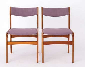 2 0f 6 mid century vintage chairs, 1960s, Danish, teak