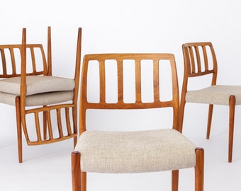 4 Niels Moller Chairs, model 83, 1970s, Rosewood, Danish, Vintage