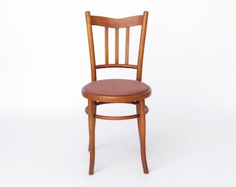 Chaise Fischel ancienne en bois courbé (1/8), chaise de salle à manger en hêtre restaurée, chaise de café Art nouveau, siège vintage européen