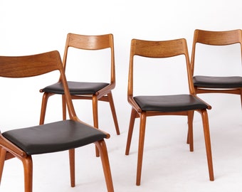 Teak Boomerang Dining Chairs by Alfred Christensen for Slagelse Møbelværk, 1950s, set of 4