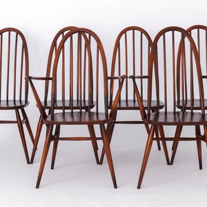 Set of 6 Ercol 365 Quaker Windsor Chairs, 1960s Vintage, England