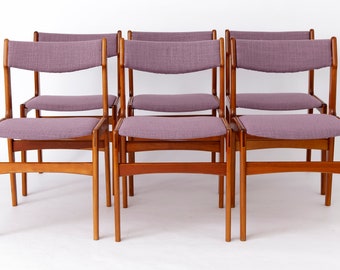 6 chaises vintage du milieu du siècle, 1960, Danoise, Teck, Set de 6