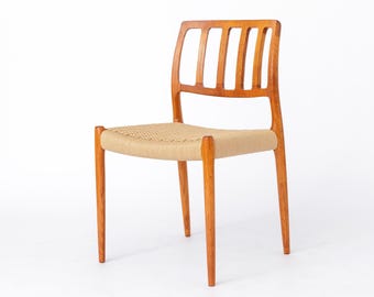 1 of 6 Vintage Niels Otto Moller Model 83 Chair, 1974 – Teak Wood, Renewed Seat Weavings, Danish Design, Worldwide Shipping