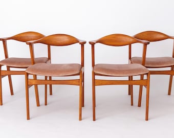 Set of 4 Erik Kirkegaard Chairs Model 49, Danish Mid Century Modern Teak Dining Chairs, 1960s Høng Stolefabrik