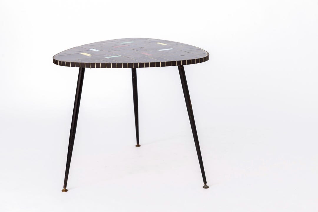 Vintage 1960s Rockabilly Side Table With Tile Top & Black Metal Feet ...