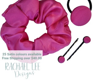 Hair Accessories Pack, Satin Scrunchie, Satin Hair Pin, Satin Hair Tie