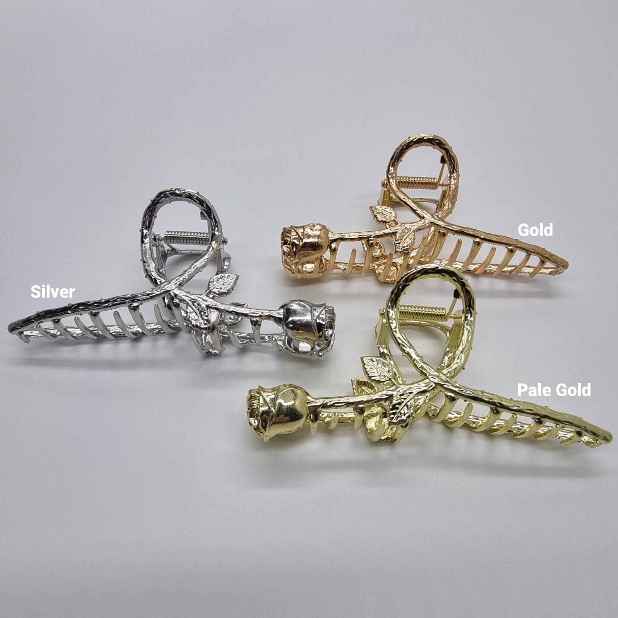 Beautiful Rose Metal Claw Clip New Rhinestone & Metal Rose Hair Claw Clip - Crystal Hairpin  main image 4