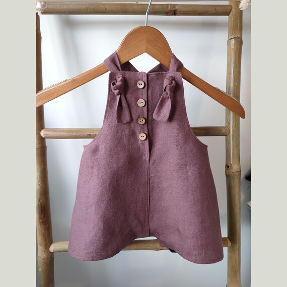 pink linen dungarees