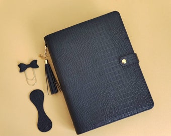Ukrainian High quality personal A5/A6 planner binder, handmade vegan leather notebook, custom made planner, agenda planner, croc planner