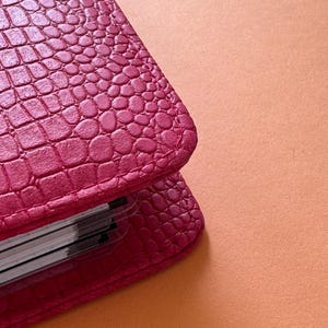 Handmade Croc Vegan Leather Planner Binder: A5/A6 Agenda Accessory Set image 3