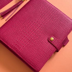 Handmade Croc Vegan Leather Planner Binder: A5/A6 Agenda