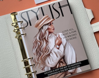 Agenda personalizada em couro de crocodilo vegano feita à mão: conjunto de acessórios para agenda personalizada A5/A6