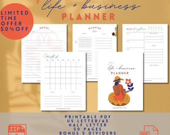 Life & Business Printable Planner: Goal Tracker (Digital Download)