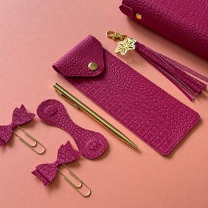 Handmade Croc Vegan Leather Planner Binder: A5/A6 Agenda Accessory Set image 2