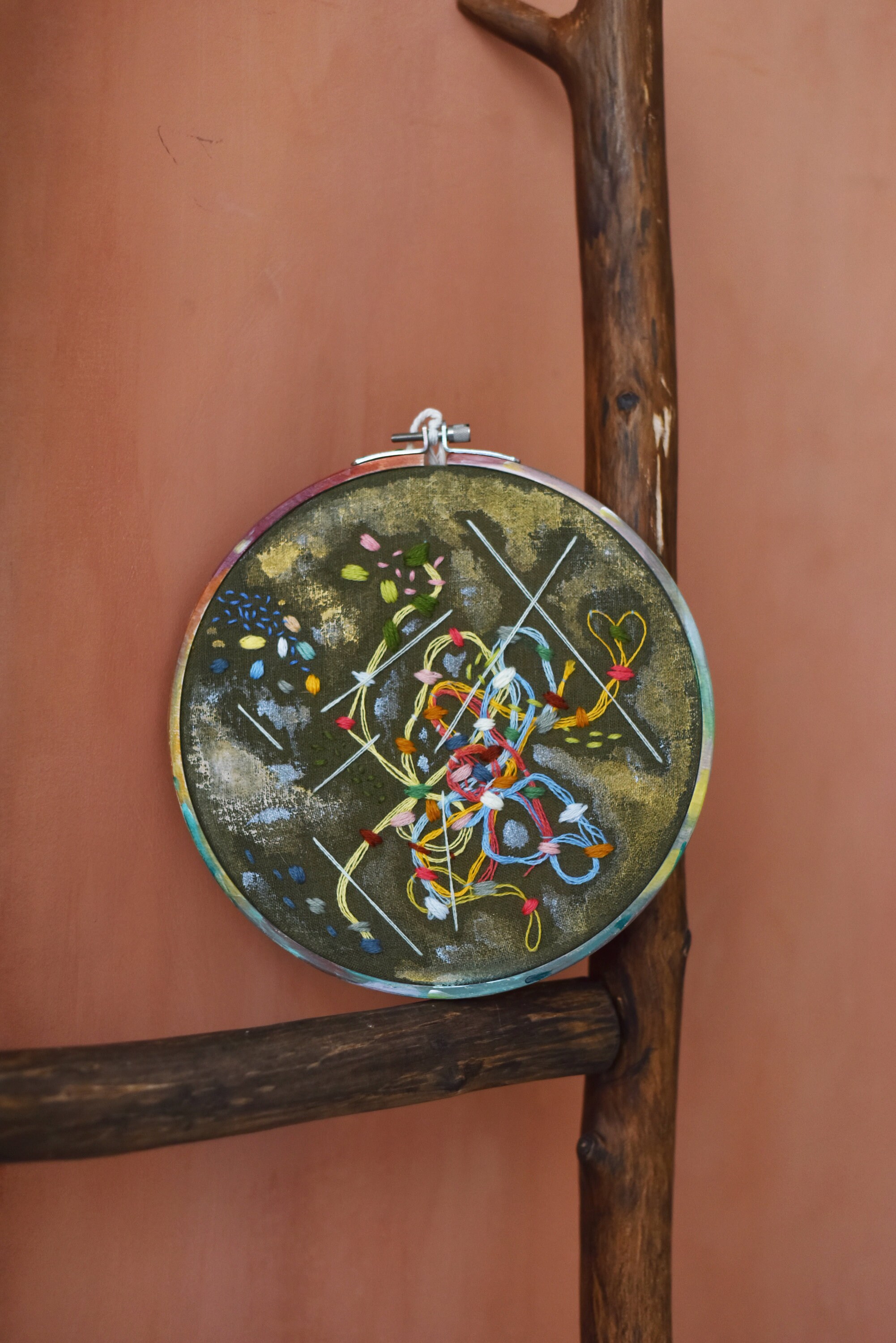 Modern textile art Abstract wall hanging Textile wall art Hand Etsy