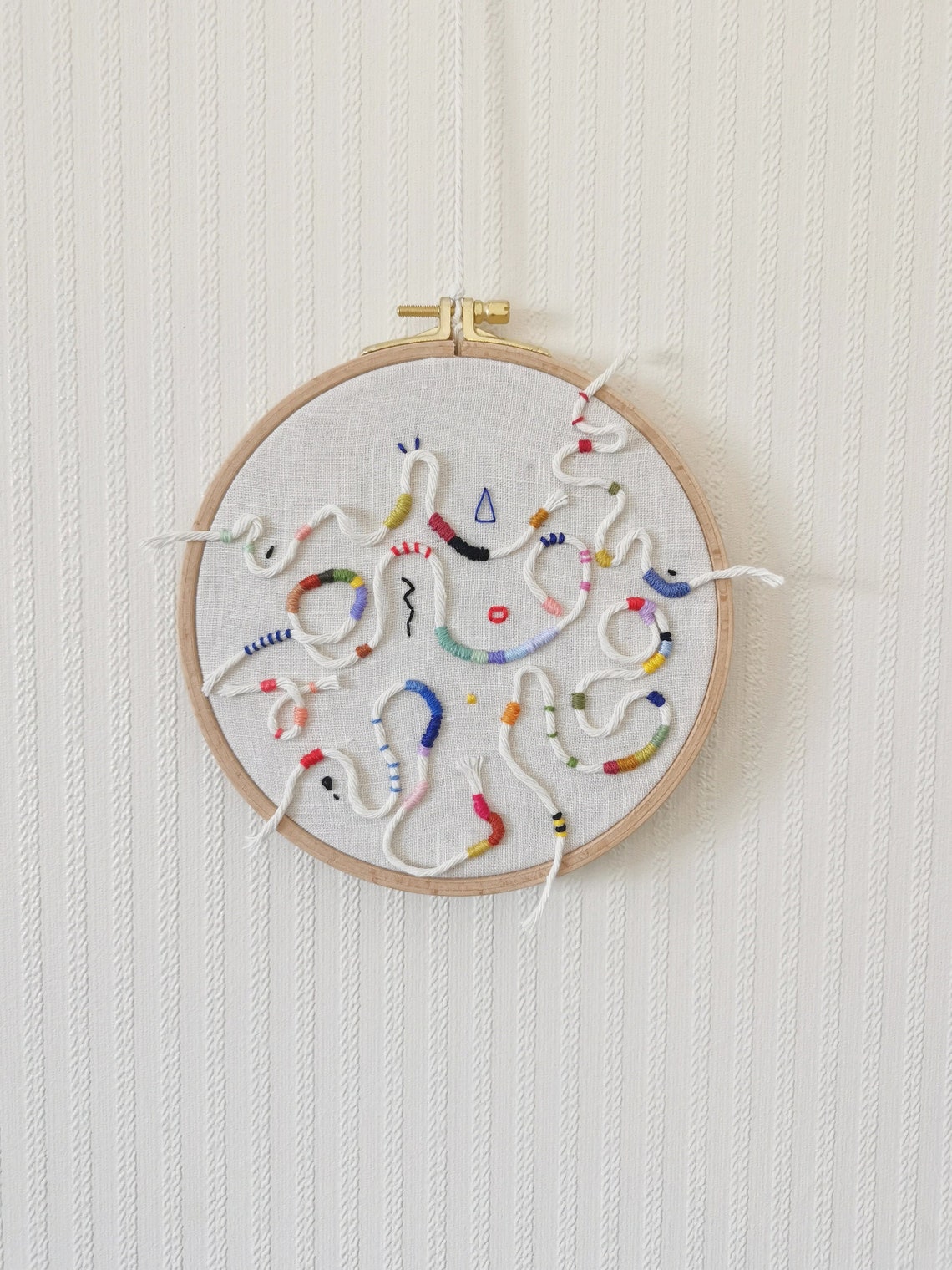Simplistic wall art minimal jessecmault design hand embroidered  etsy