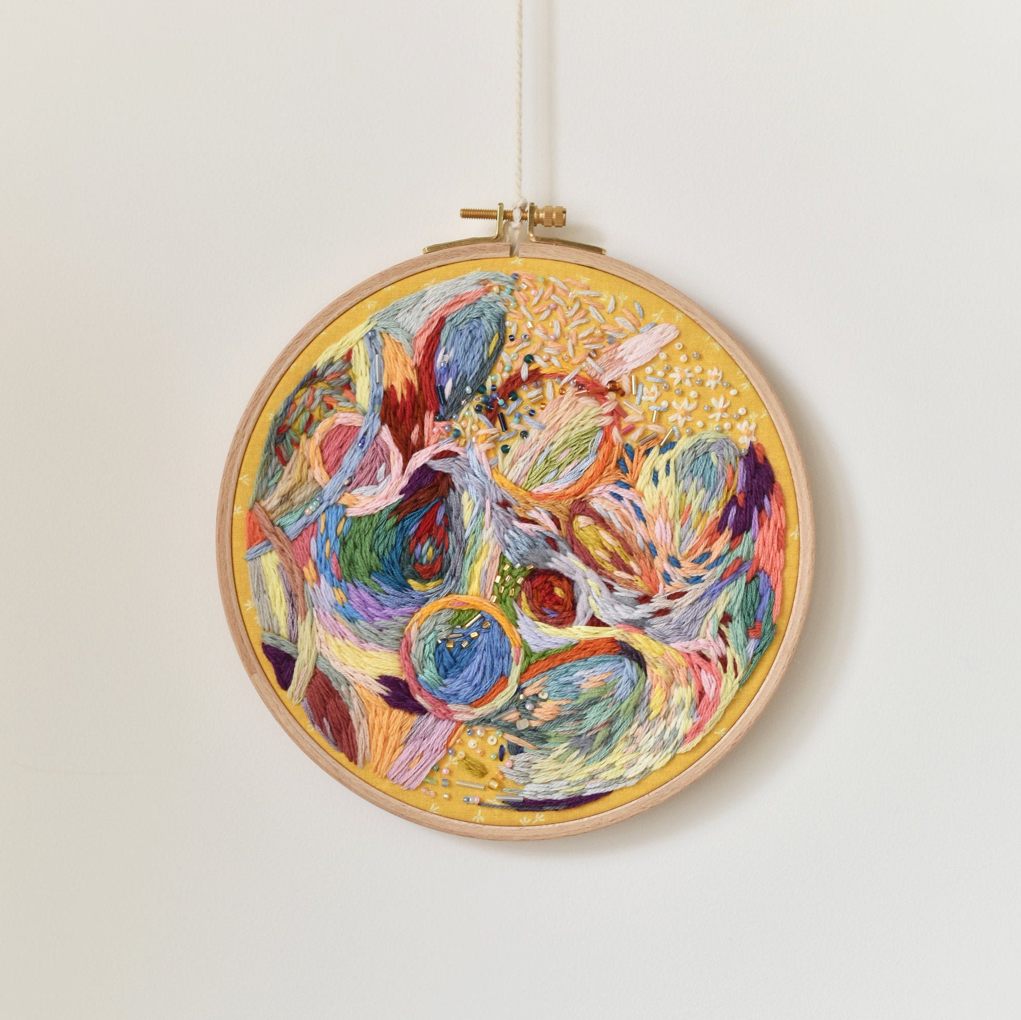 Abstract art embroidery Wall frames abstract Textile wall art Etsy