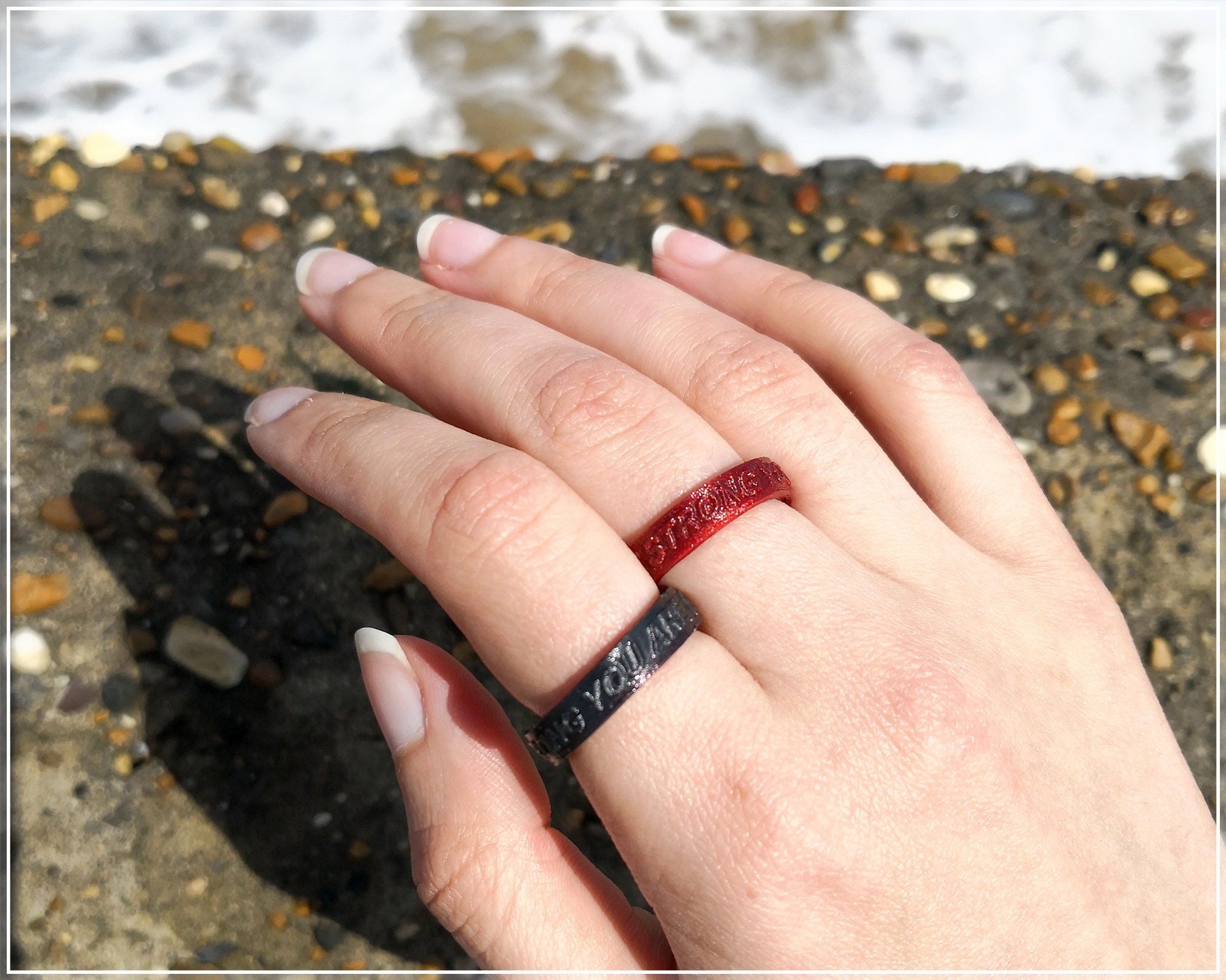 Custom anti anxiety ring stress relief toy with empowering Etsy