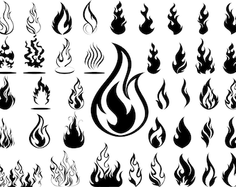 Feu svg, svg flamme de feu, flamme svg, Clipart feu, feu couper des fichiers pour la Silhouette, des fichiers pour Cricut, vecteur de feu, dxf, png, Design