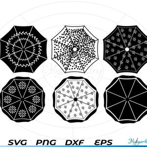Umbrella svg, Umbrella Rain, Umbrella with flower, Business umbrella, Clipart, Cut Files, Silhouette, Cricut, Vector, dxf, png, Design,beach