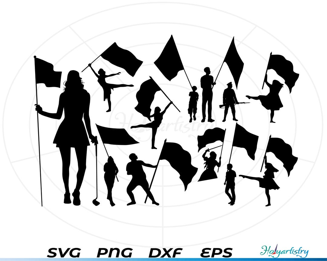 Color Guard Svg, Color Guard Flag, Band Split Monogram, Color Guard ...