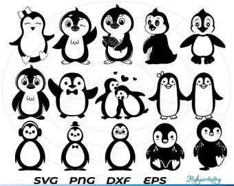 Penguin SVG, Penguin Clipart, Penguin Cut Files, Penguin Silhouette, Cute Penguin Svg, Penguin Vector, Cricut, Instant Download