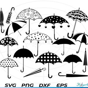 Umbrella svg, Umbrella Rain, Umbrella with flower, Business umbrella, Clipart, Cut Files, Silhouette, Cricut, Vector, dxf, png, Design,beach