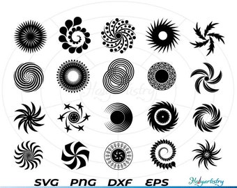 Espirales svg, Imágenes Prediseñadas, Archivos cortados para silueta, Vector, dxf, eps, png, Diseño