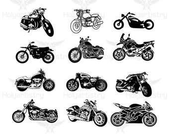 Motorcycle SVG, Motorbike Cutting File for Cricut, Motor bike Vector, Chopper Motorcycle Silhouette, Riding Clipart, Vinyl cut Files