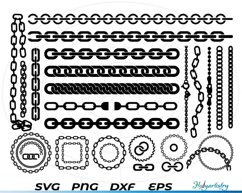 Correntes SVG, Chain Link svg, Breaking Chains svg, Clipart, Arquivos cortados para silhueta, Arquivos para Cricut, Vetor, dxf, png, Design