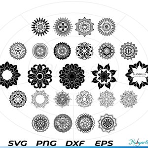 May include: A set of 20 black and white mandala designs. The designs are intricate and detailed, and they would be perfect for use in a variety of crafts and projects.