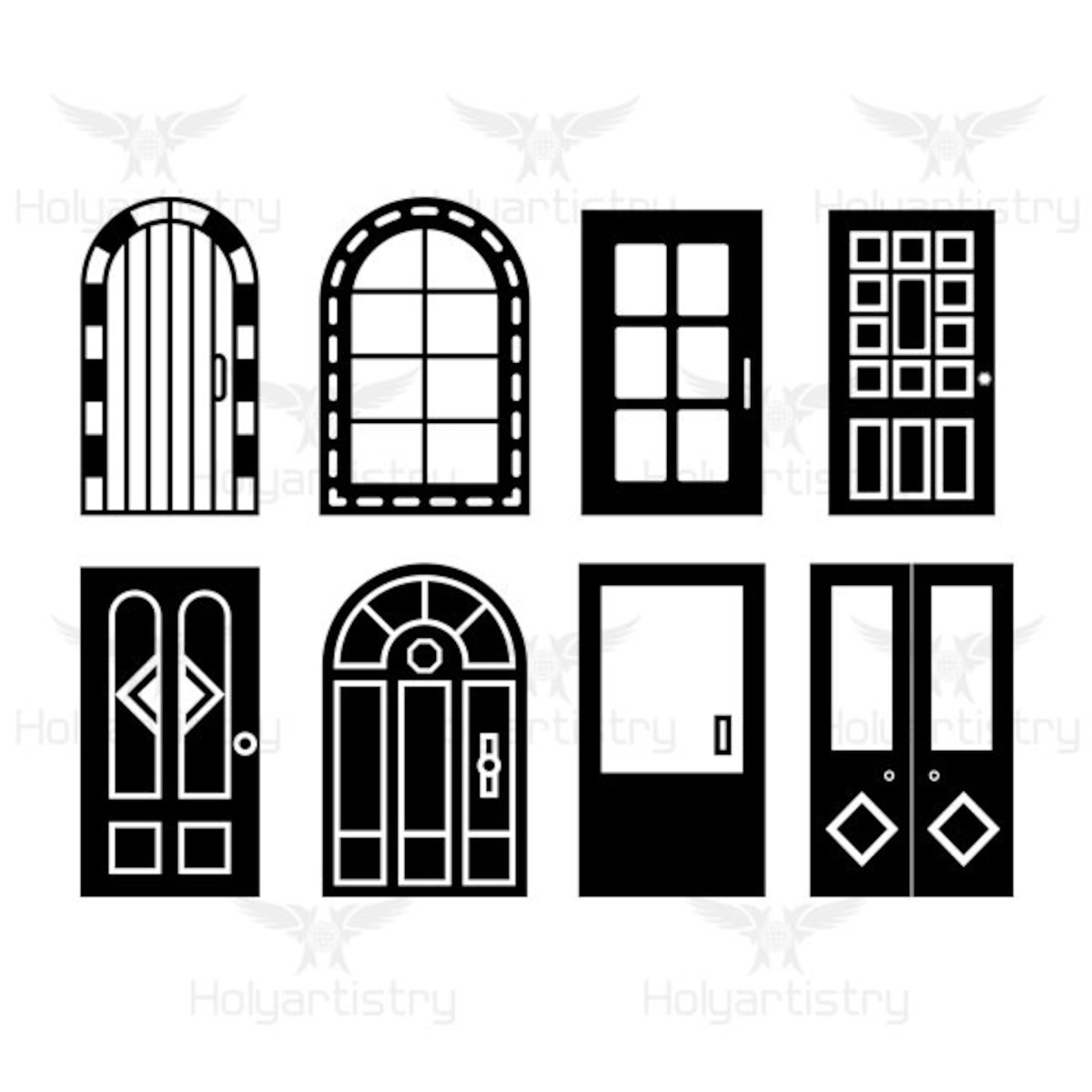 Door SVG, Door Bundle Cutting File for Cricut, House Vector, Doorknob
