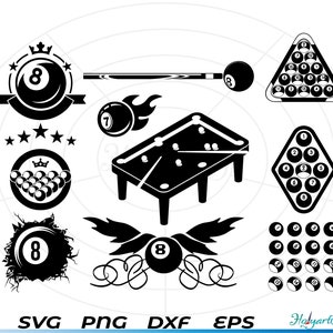 Puede incluir: Ilustraciones vectoriales en blanco y negro de una mesa de billar, bolas de billar y un taco de billar. Las ilustraciones están en una variedad de estilos, incluyendo dibujos animados, realistas y abstractos. Las ilustraciones son perfectas para usar en una variedad de proyectos, como sitios web, redes sociales y materiales impresos.