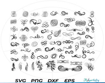 Swirl SVG, Flourish SVG, Swoosh SVG, Stroke Svg, Ornaments Svg, Decorative Svg, Clipart, Silhouette, Cut file, Cricut