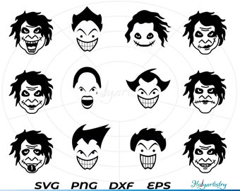 Joker SVG, Joker face Vector, Joker Silhouette, Joker Vector, Joker Cut File, Joker Png, Joker Clipart, Joker SVG Bundle