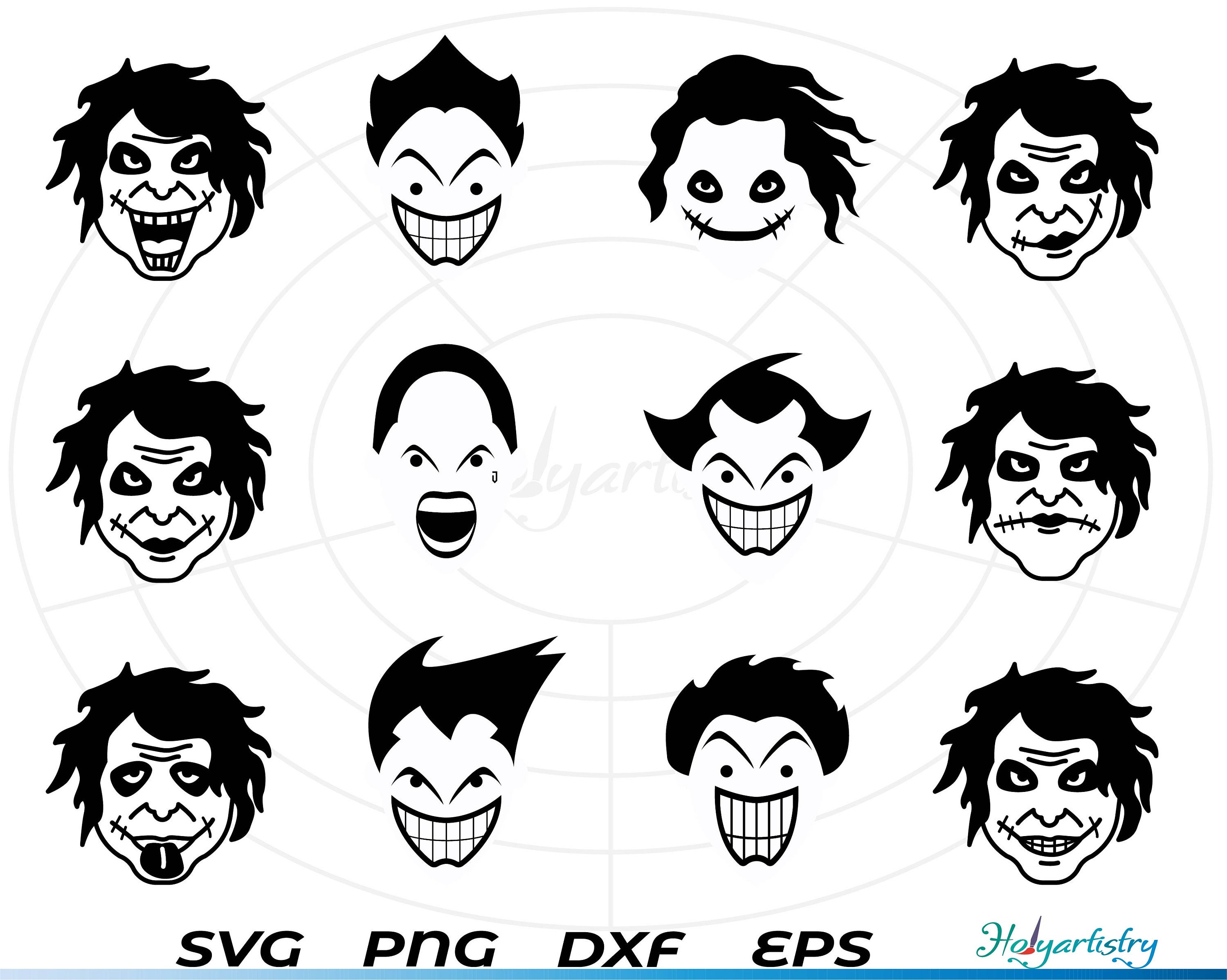 Joker SVG, Joker Face Vector, Joker Silhouette, Joker Vector, Joker Cut