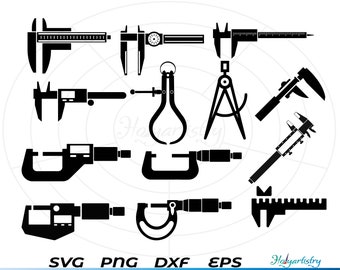 Calliper SVG, Engineering svg, Construction svg, Machinist, Tools svg, Clipart, Cut Files for Silhouette, Files for Cricut, Vector, dxf, png