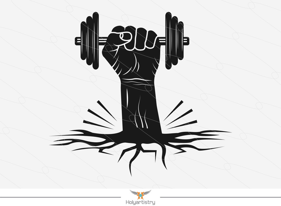 Dumbbell SVG, Gym Instruments Cricut, Hand Dumbbell Vector, Hand ...