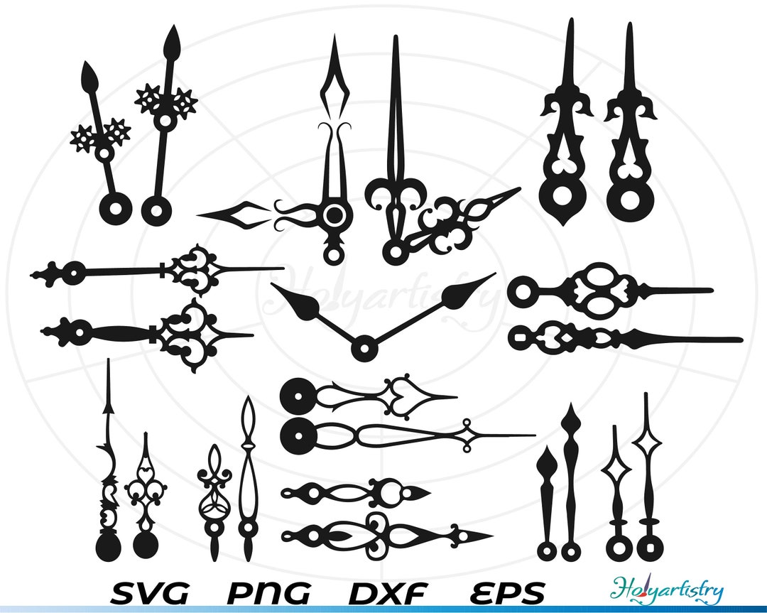 Clock Hands SVG, Clock Hands Vector, Silhouette, Cricut File, Clipart ...