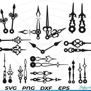 Wijzers SVG, Wijzers Vector, Silhouet, Cricut bestand, Clipart, Graveerbare Ontwerp, Png, Dxf & Eps Ontwerpen